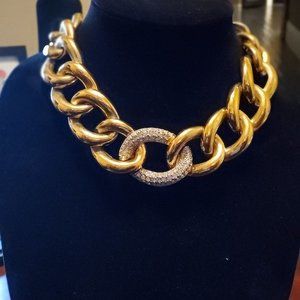 Vintage Givenchy Chunky Gold Crystal Necklace